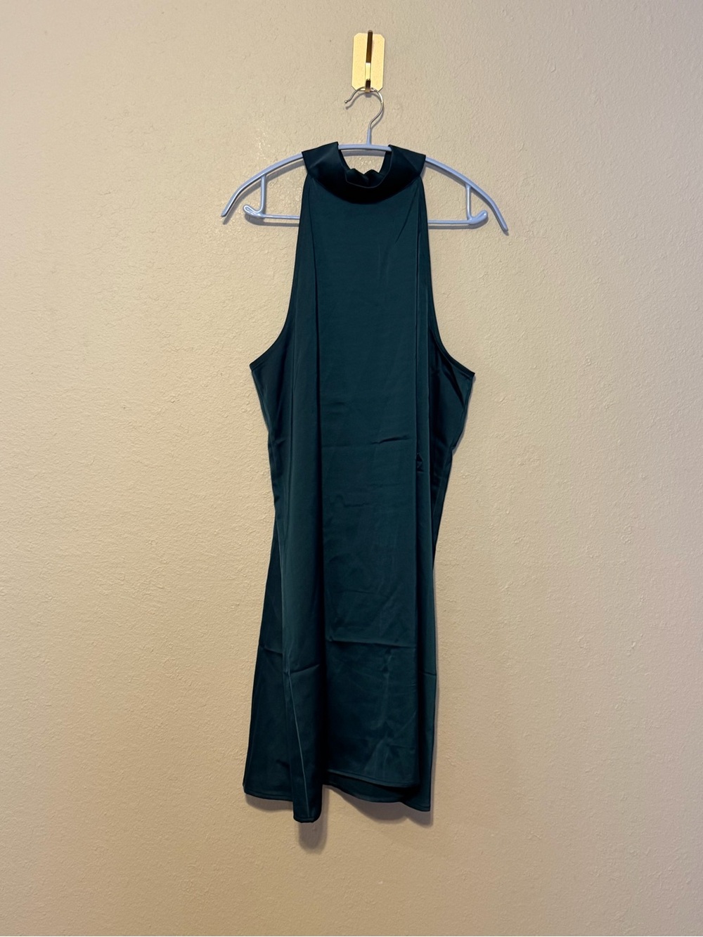 Banana Republic‎ Satin Halter Knee-Length Dress Dark Green Size Large NWT